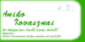 aniko kovasznai business card